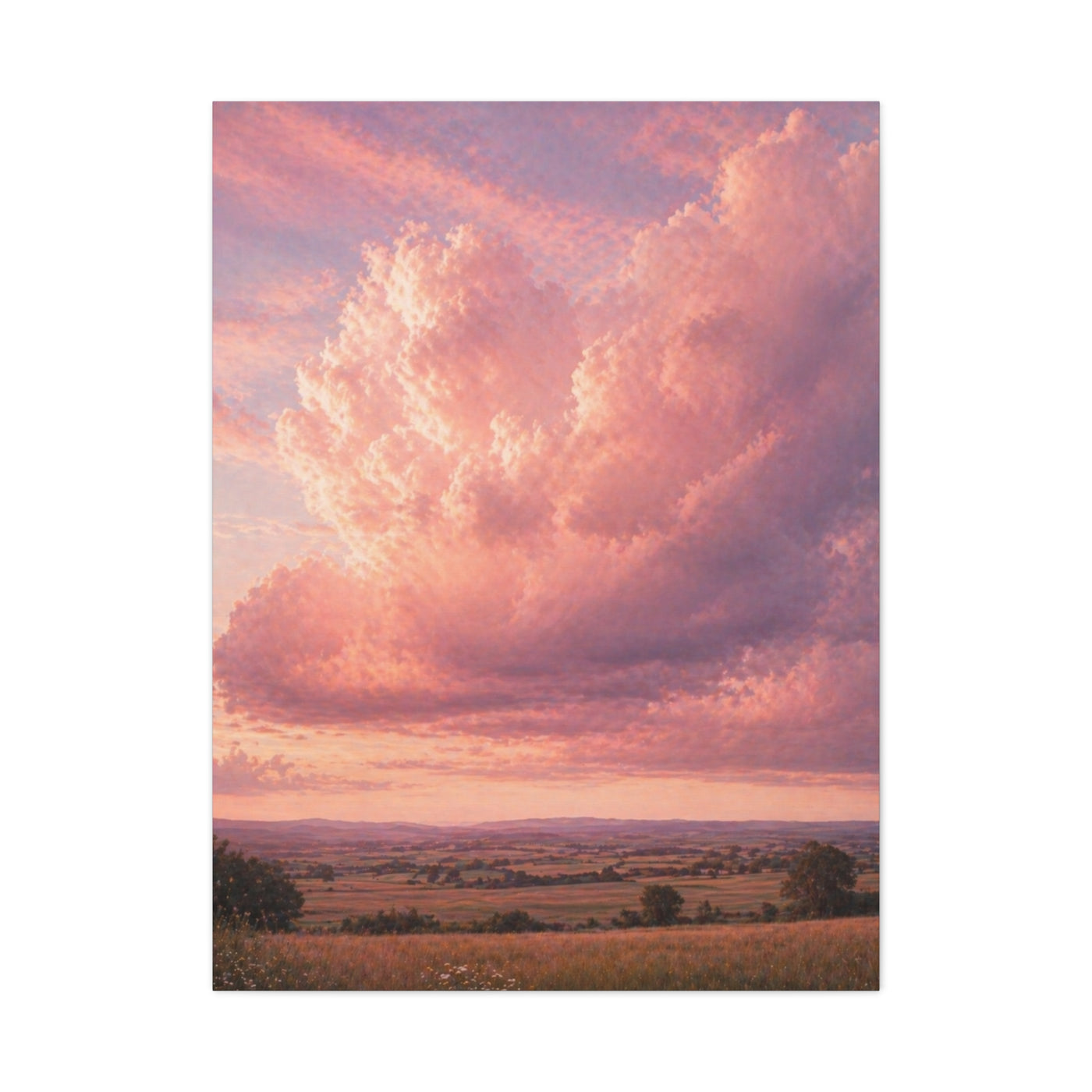 Pink Cloudscape Horizon Landscape Wall Art & Canvas Print