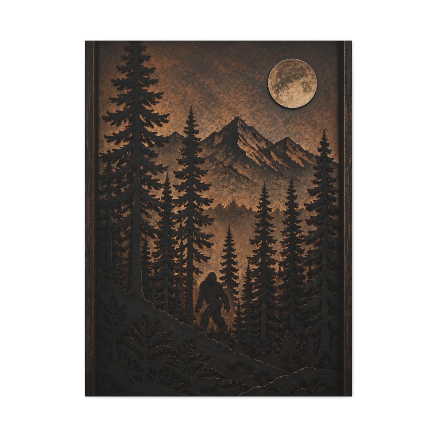 Pacific Northwest Bigfoot Forest Wall Art & Canvas Print