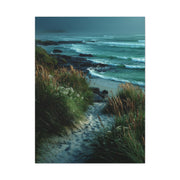 Green Coastal Dune Path Serenity Wall Art & Canvas Print