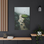 Coastal Mist Golf Green Minimal Wall Art & Canvas Print