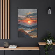 Layered Desert Sunset Abstract Landscape Wall Art & Canvas Print