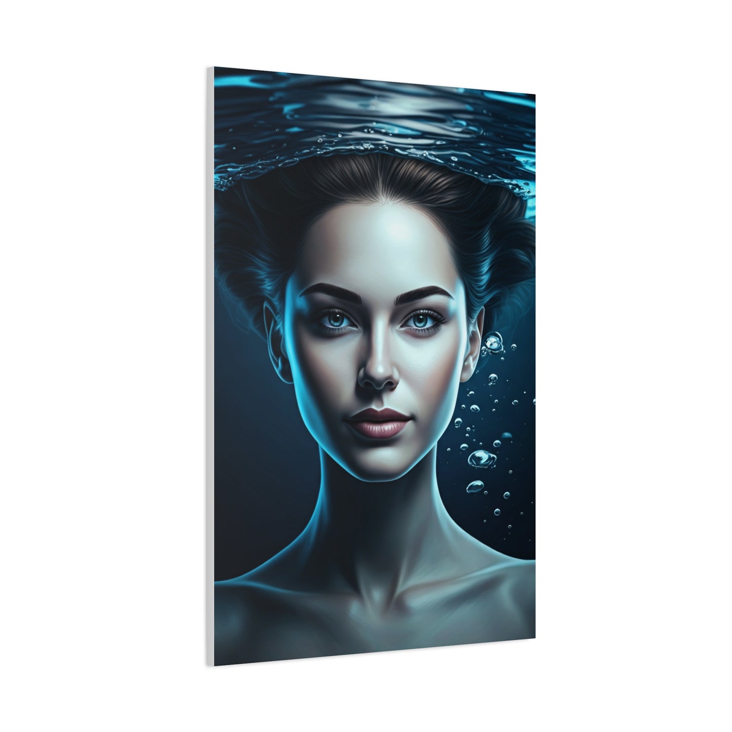 Underwater Woman Portrait with Floating Hair Wall Art & Canvas Prints