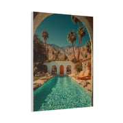 Palm Springs Courtyard Pool Escape Wall Art & Canvas Print