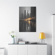Rainy City Reflection Abstract Wall Art & Canvas Print