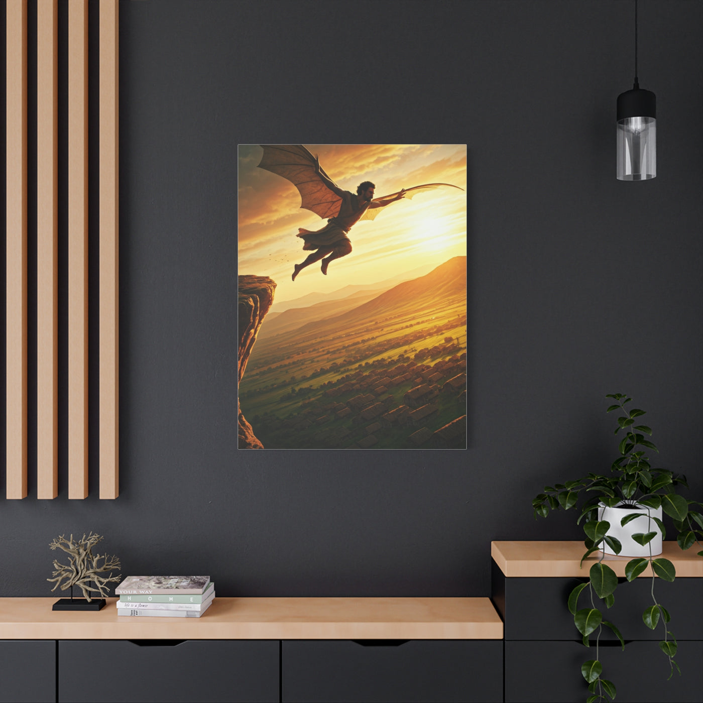 Skybound Winged Leap Wall Art & Canvas Prints