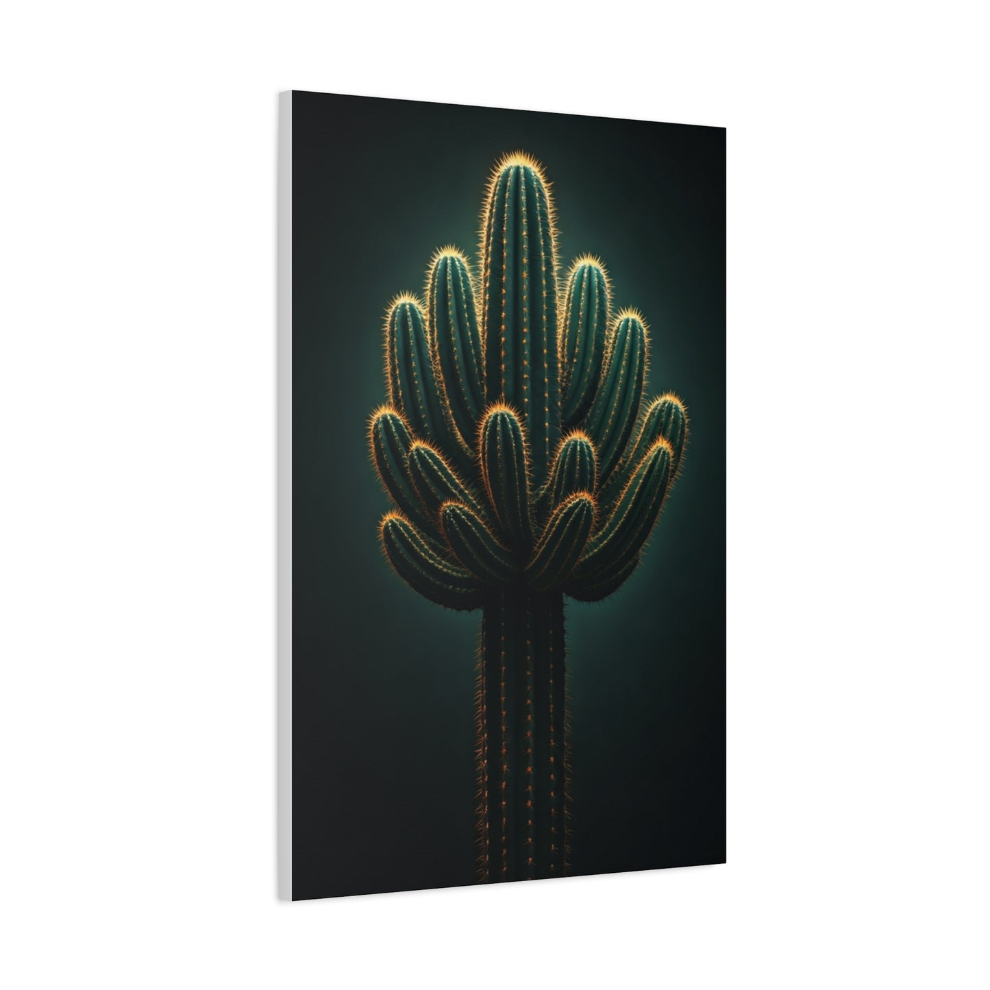 Golden Saguaro Cactus Desert Silhouette Wall Art & Canvas Prints