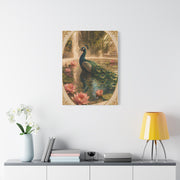 Lotus Pool Peacock Reflection Wall Art & Canvas Print