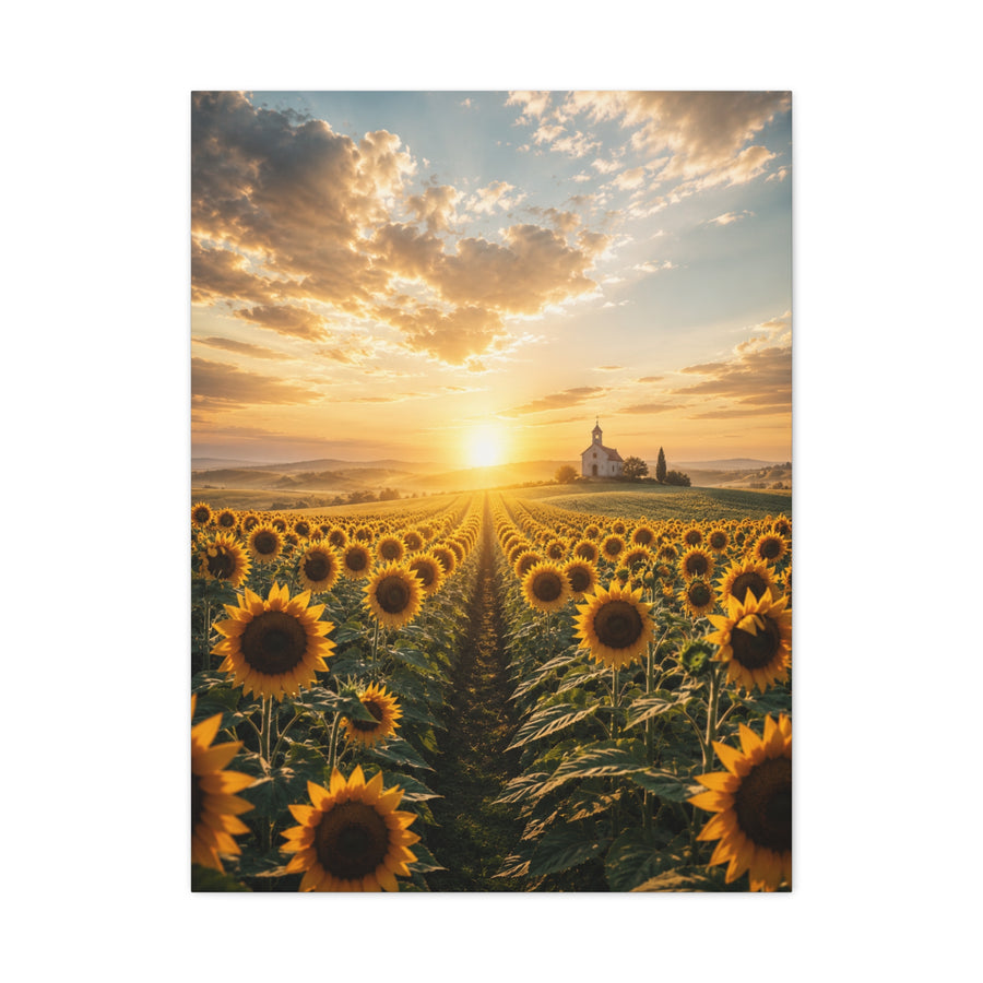 Sunflower Field Horizon Spiritual Landscape Wall Art & Canvas Print