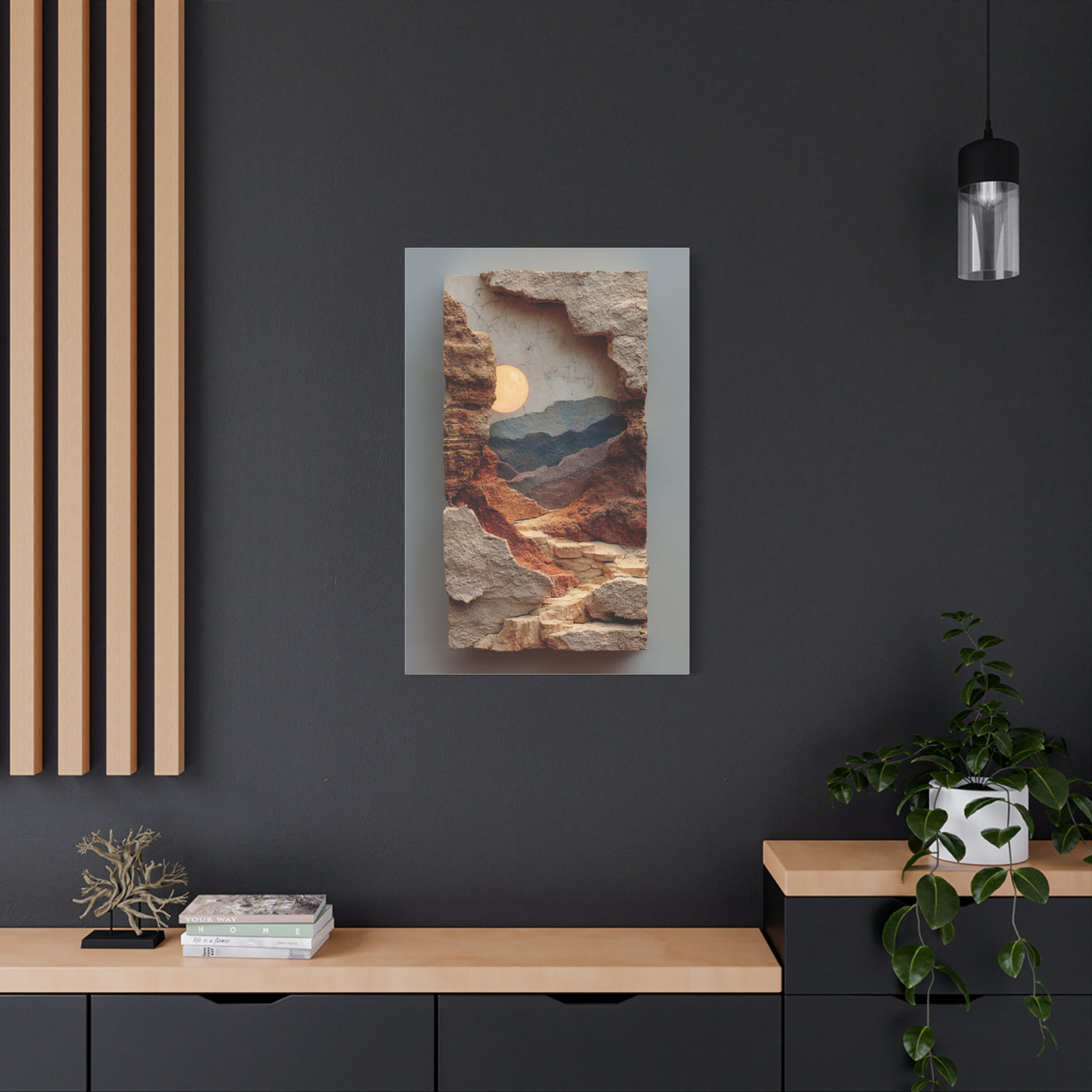 Sculptural Desert Window Relief Wall Art & Canvas Print
