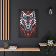 Futuristic Neon Wolf Emblem Geometric Wall Art & Canvas Print