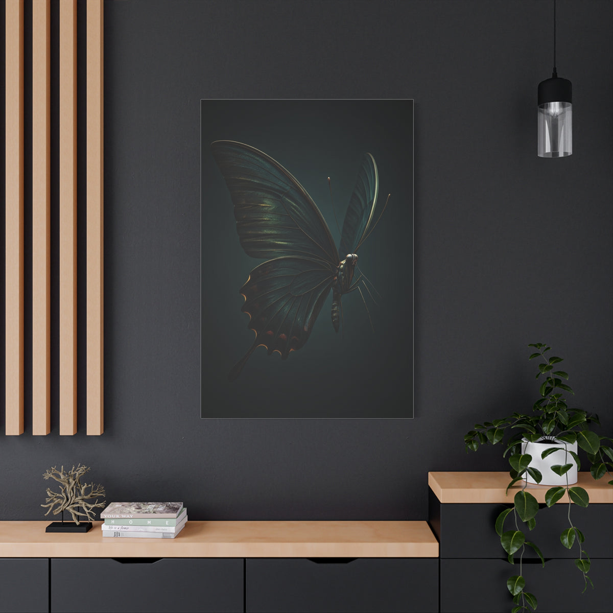 Dark Swallowtail Butterfly Profile Study Wall Art & Canvas Prints
