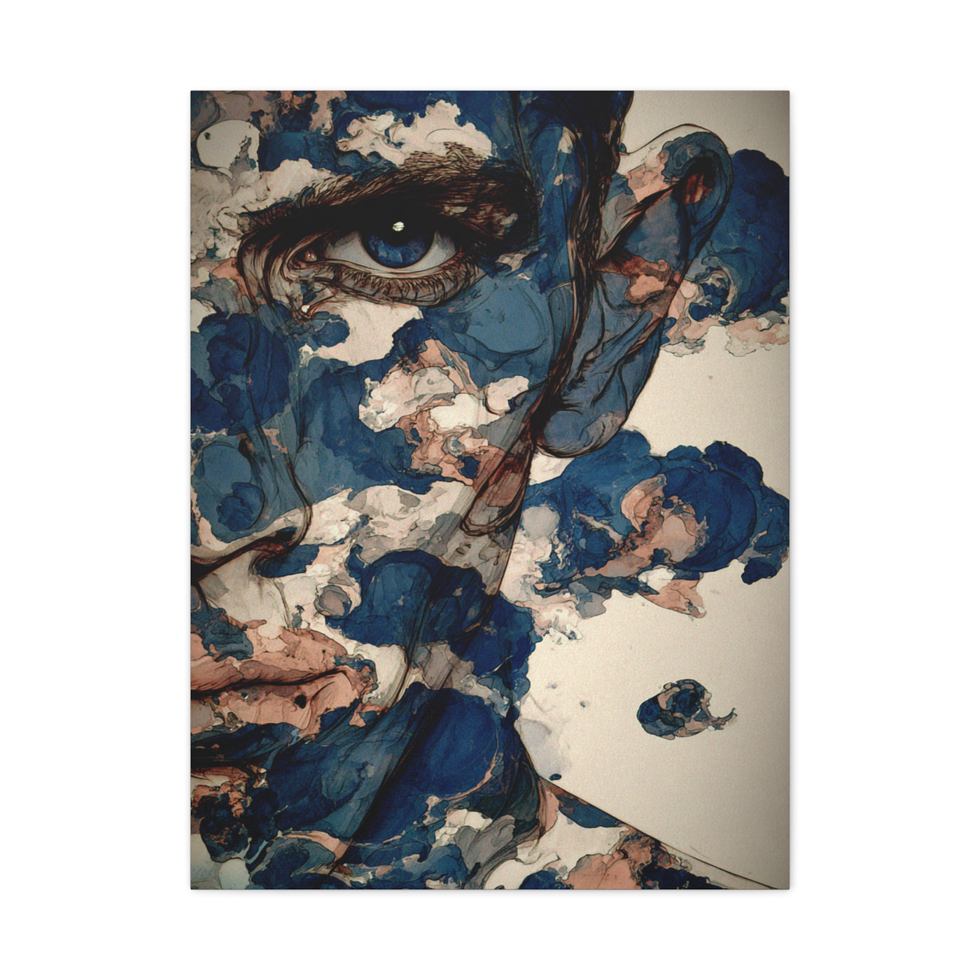 Ink Cloud Portrait Abstract Wall Art & Canvas Print
