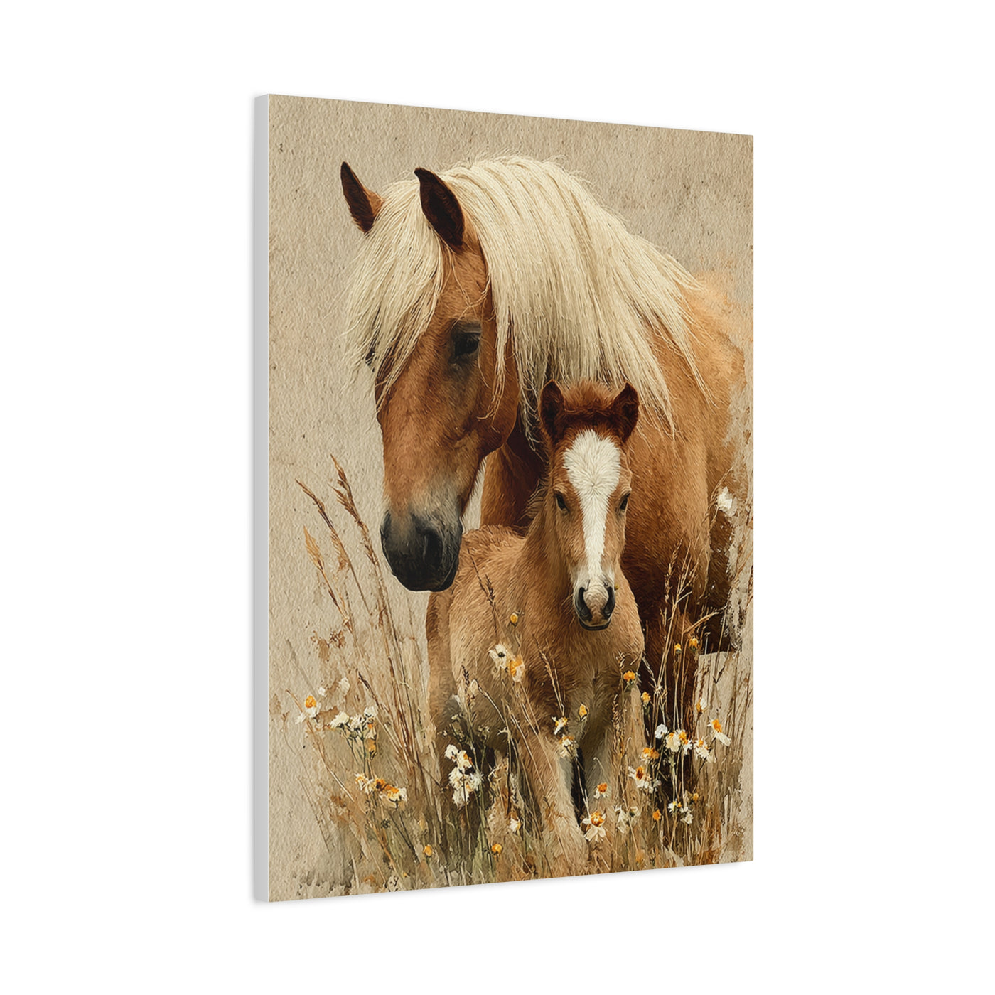 Mare and Foal Tender Bond Wall Art & Canvas Print