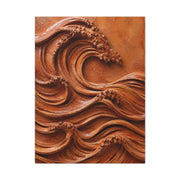 Terracotta Clay Wave Sculpture Panel Wall Art & Canvas Print