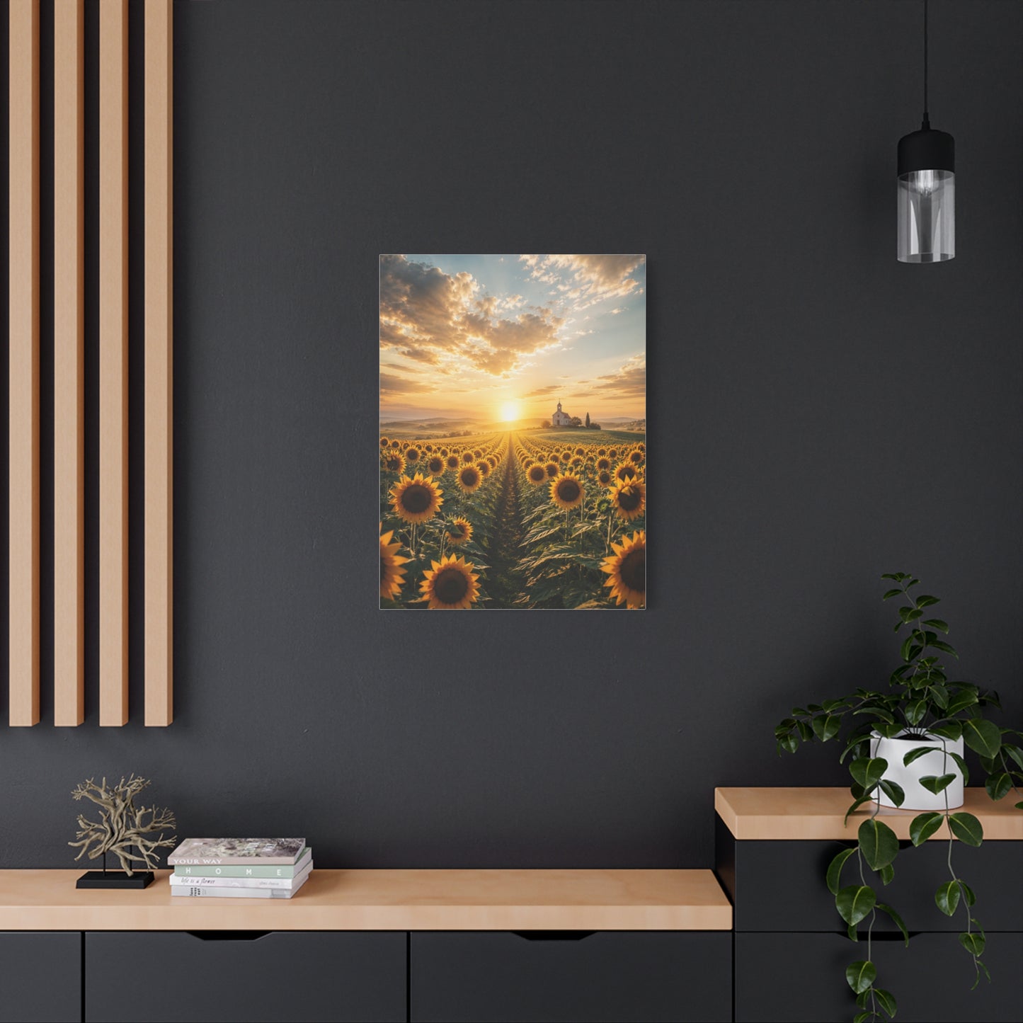 Sunflower Field Horizon Spiritual Landscape Wall Art & Canvas Print