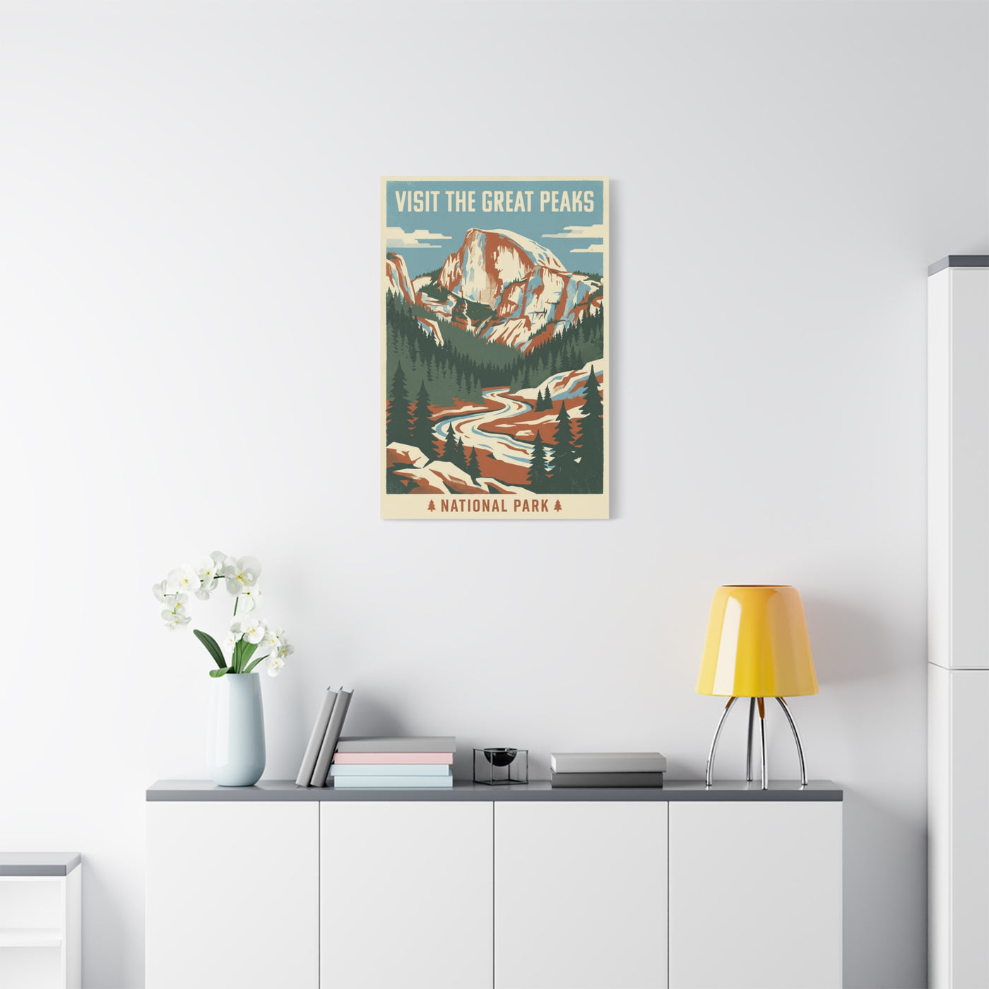 Visit The Great Peaks Vintage Poster Wall Art & Canvas Print