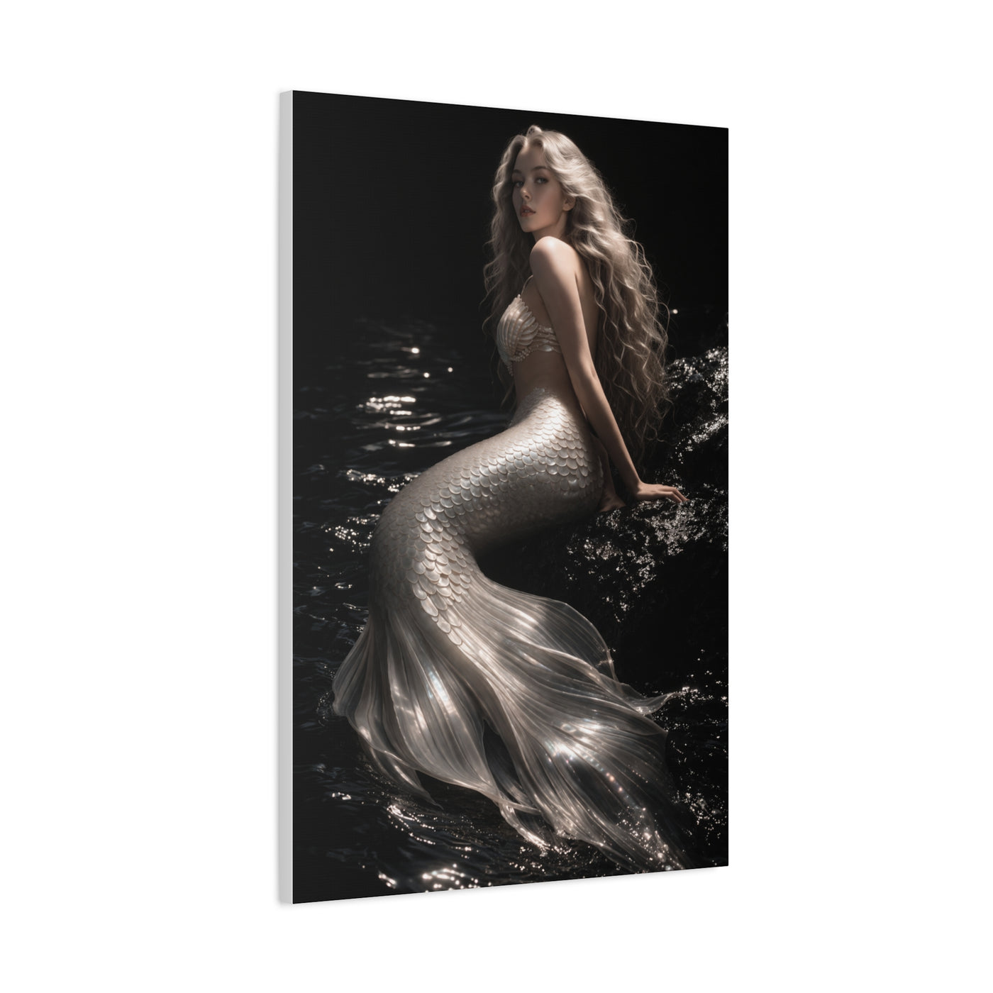 Pearl Ivory Mermaid Portrait Wall Art & Canvas Print