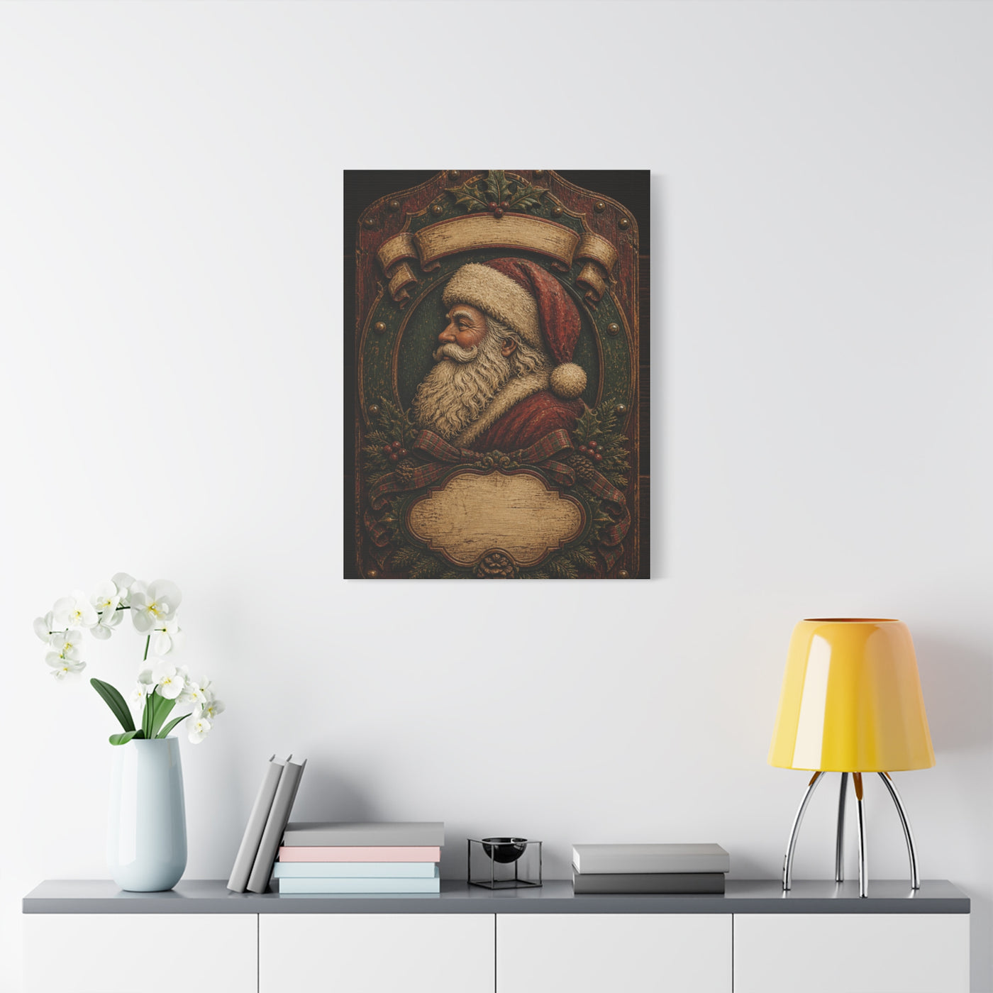 Heirloom Santa Wooden Plaque Wall Art & Canvas Print