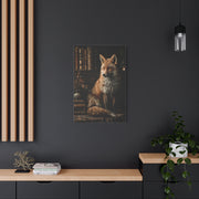 Dark Academia Fox Library Portrait Wall Art & Canvas Print