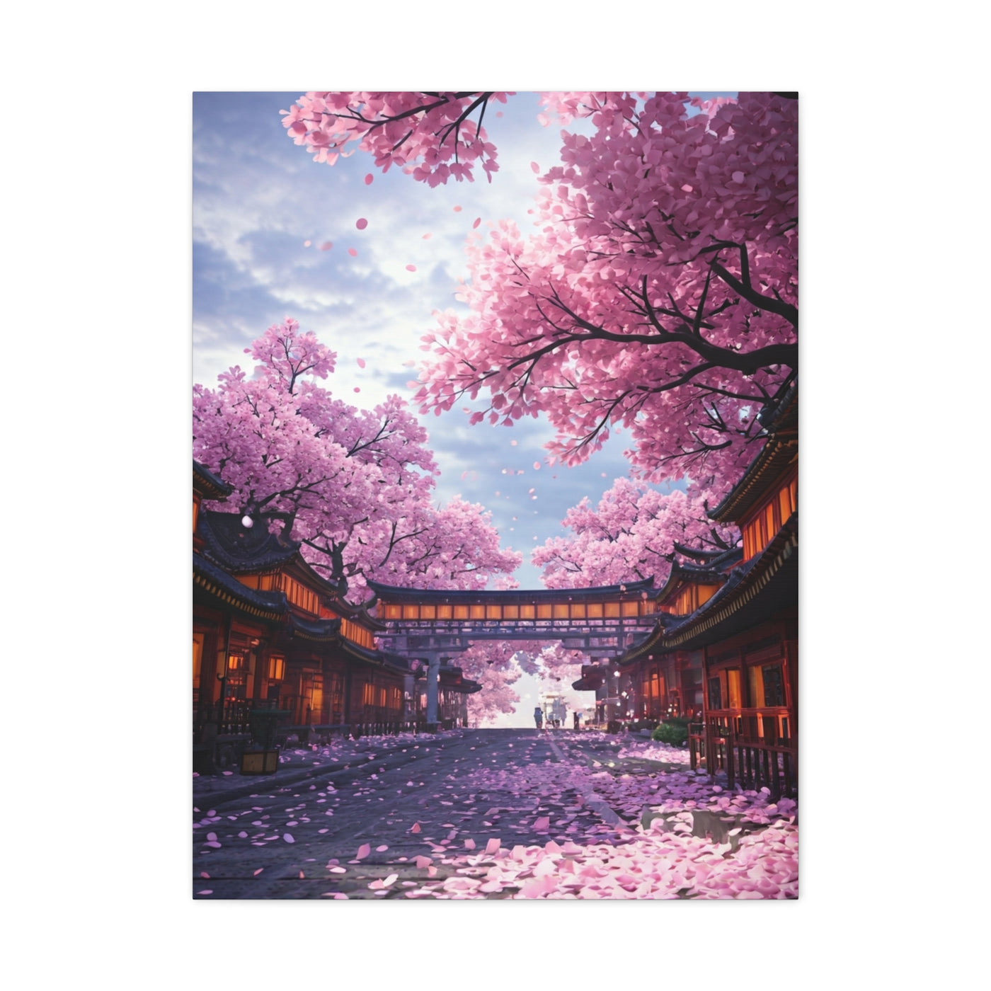 Cherry Blossom Street Wall Art & Canvas Print