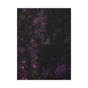 Black Panther Floral Jungle Portrait Wall Art & Canvas Print