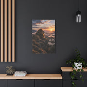 Lion at Sunrise Over Savannah Valley Wall Art & Canvas Print