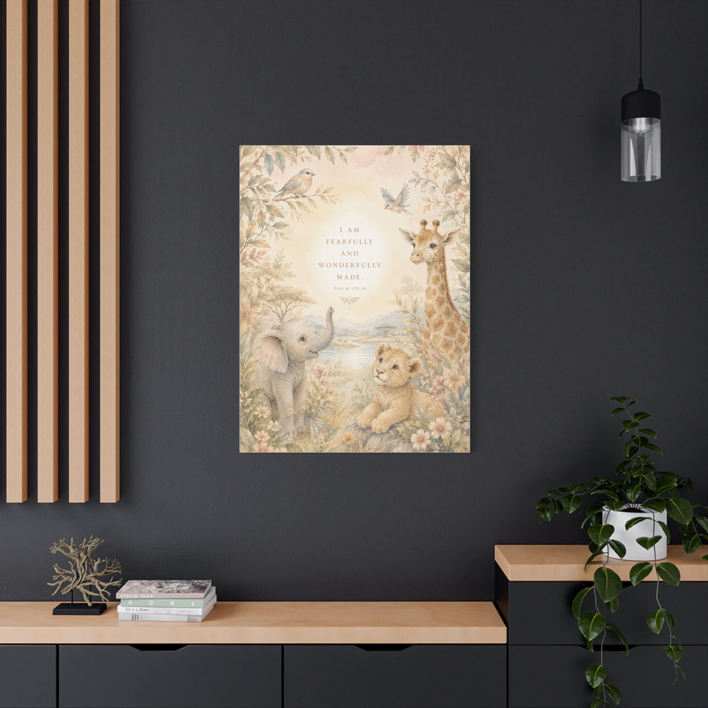 Fearfully and Wonderfully Made Nursery Scripture Wall Art & Canvas Print