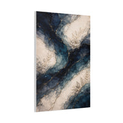 Navy Marble Botanical Flow Wall Art & Canvas Print