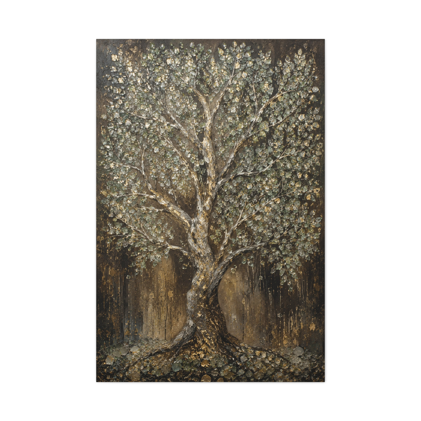 Golden Abstract Tree Texture Luxury Trees Wall Art & Canvas Print