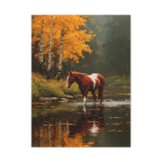 Painted Autumn Horse Landscape Wall Art & Canvas Print