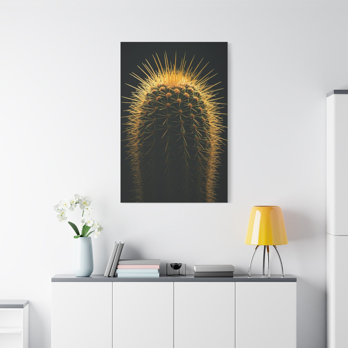Golden Halo Cactus Sculpture Wall Art & Canvas Prints