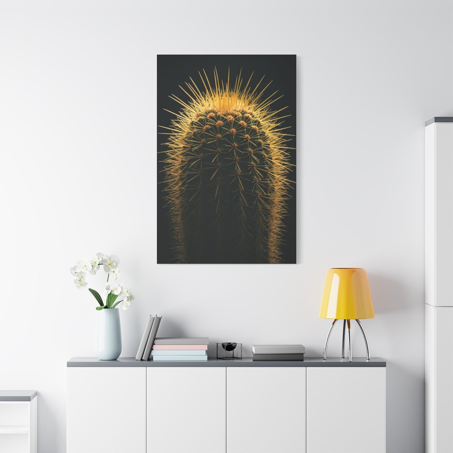 Golden Halo Cactus Sculpture Wall Art & Canvas Prints