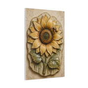 Hand-Glazed Ceramic Sunflower Plaque Wall Art & Canvas Print