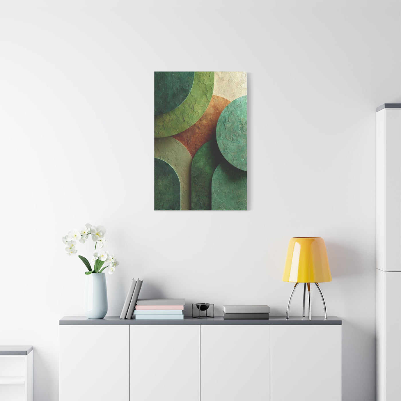 Sage Limewash Organic Green Abstract Wall Art & Canvas Print