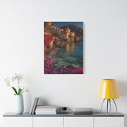 Amalfi Coast Bougainvillea Cliffs Wall Art & Canvas Print