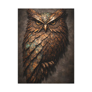Rustic Metal Feather Owl Sculpture Wall Art & Canvas Print