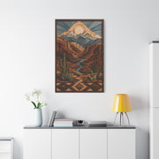 Layered Canyon Wood Mosaic Southwest Wall Art & Canvas Print