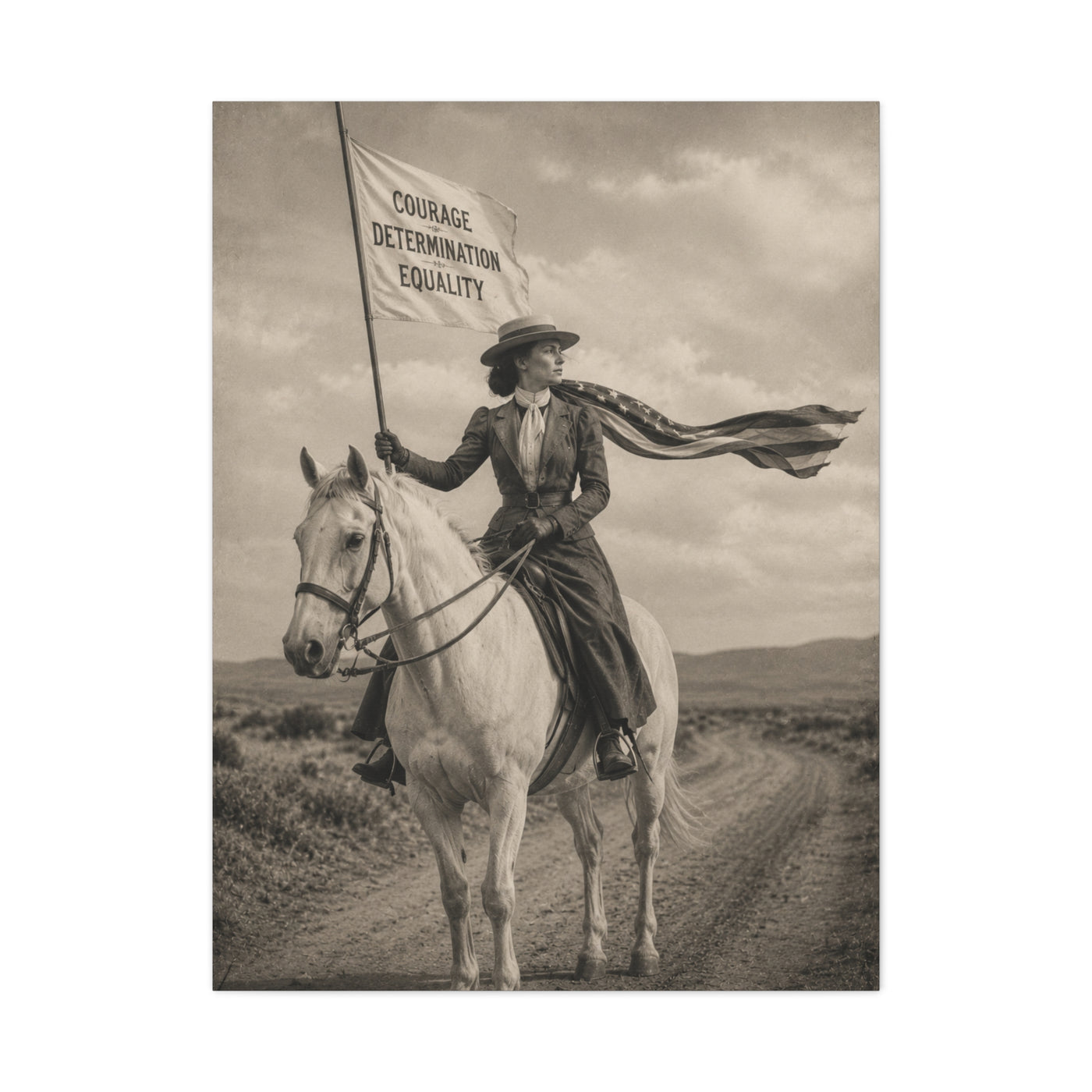 Frontier Equality Rider Portrait Scene Wall Art & Canvas Print