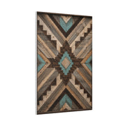 Reclaimed Wood Aztec Geometric Panel Wall Art & Canvas Print