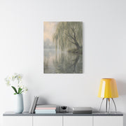 Misty Willow Reflection Lake Trees Wall Art & Canvas Print