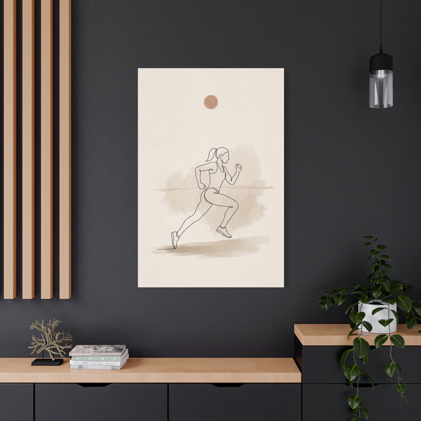Minimal Marathon Runner Sports Wall Art & Canvas Print