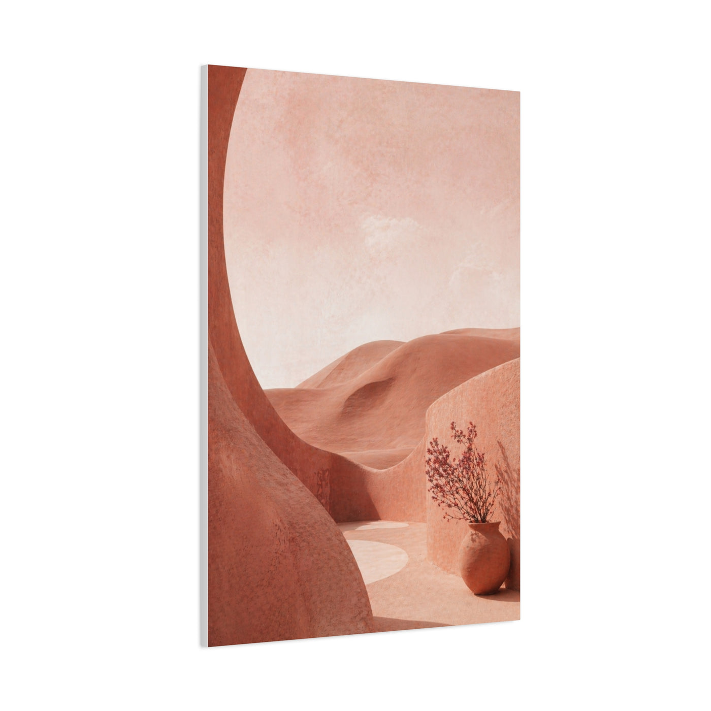 Terracotta Pink Desert Abstraction Wall Art & Canvas Print