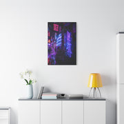 Cyberpunk Neon Vending Alley Street Wall Art & Canvas Print