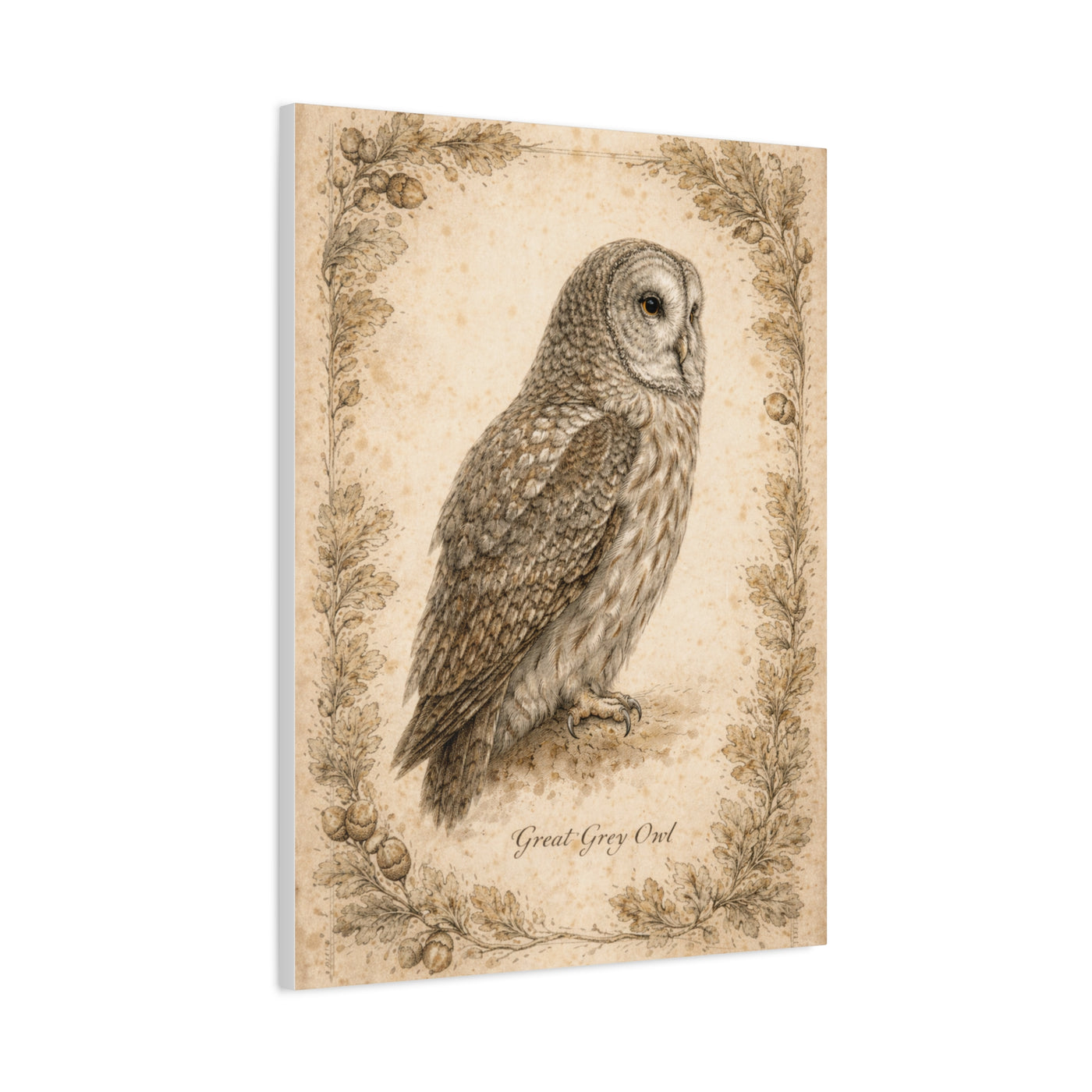 Antique Natural History Owl Study Wall Art & Canvas Print