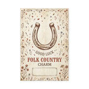 Rustic Horseshoe Folk Charm Poster Wall Art & Canvas Print