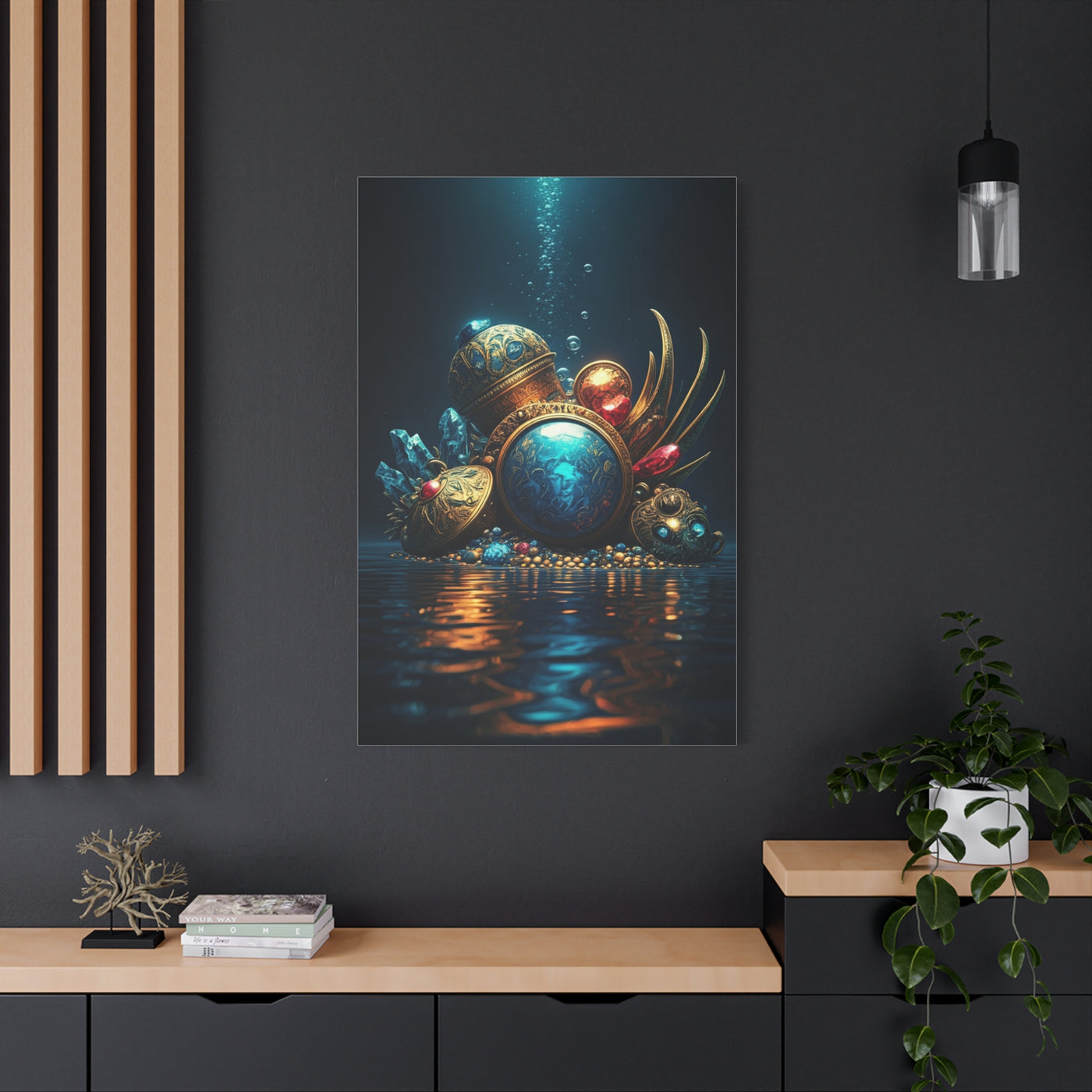 Sunken Royal Treasure Relics in Deep Blue Water Wall Art & Canvas Prints