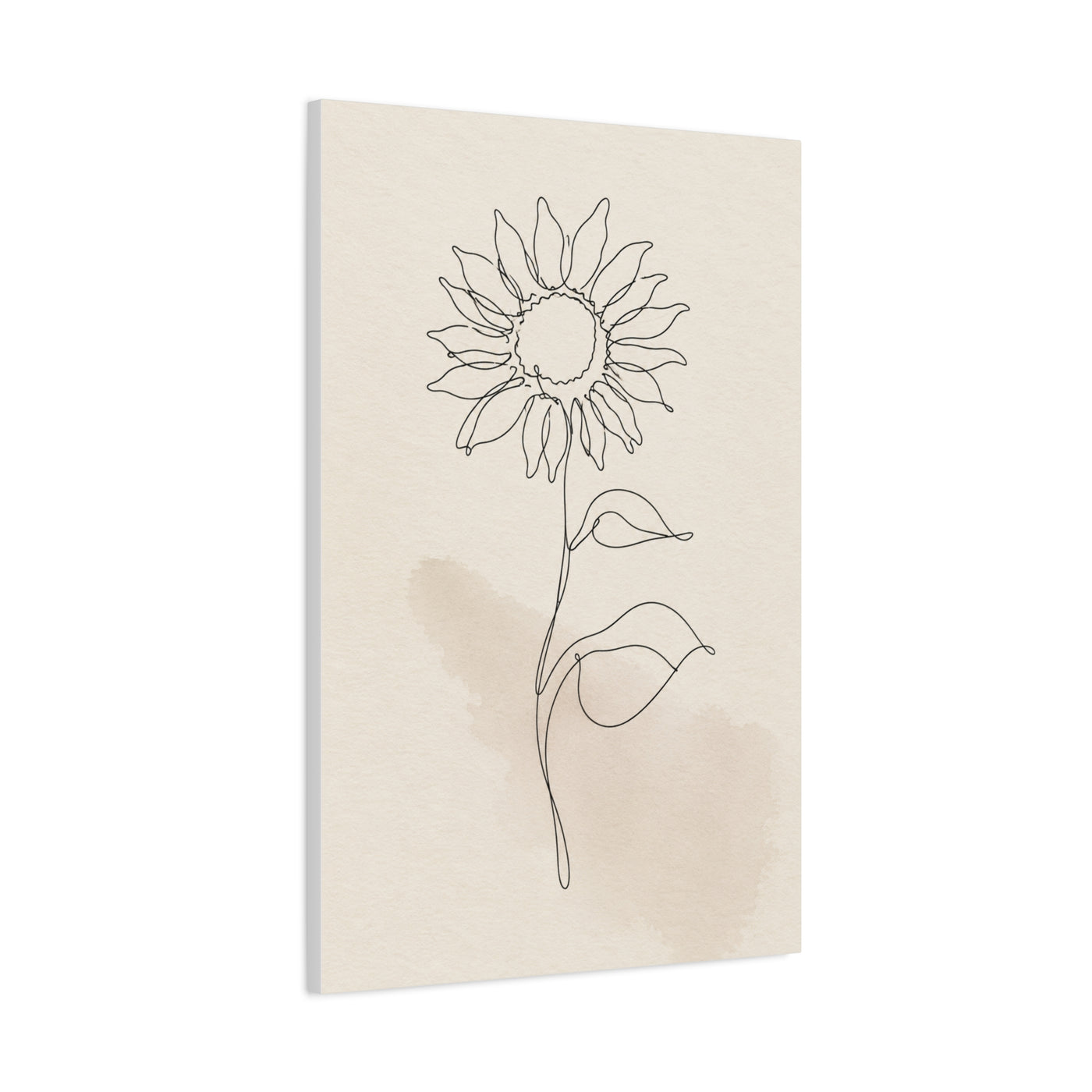 Minimal Line Art Sunflower Wall Art & Canvas Print