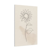 Minimal Line Art Sunflower Wall Art & Canvas Print