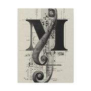 Musical Serif Monogram Illustration Wall Art & Canvas Print