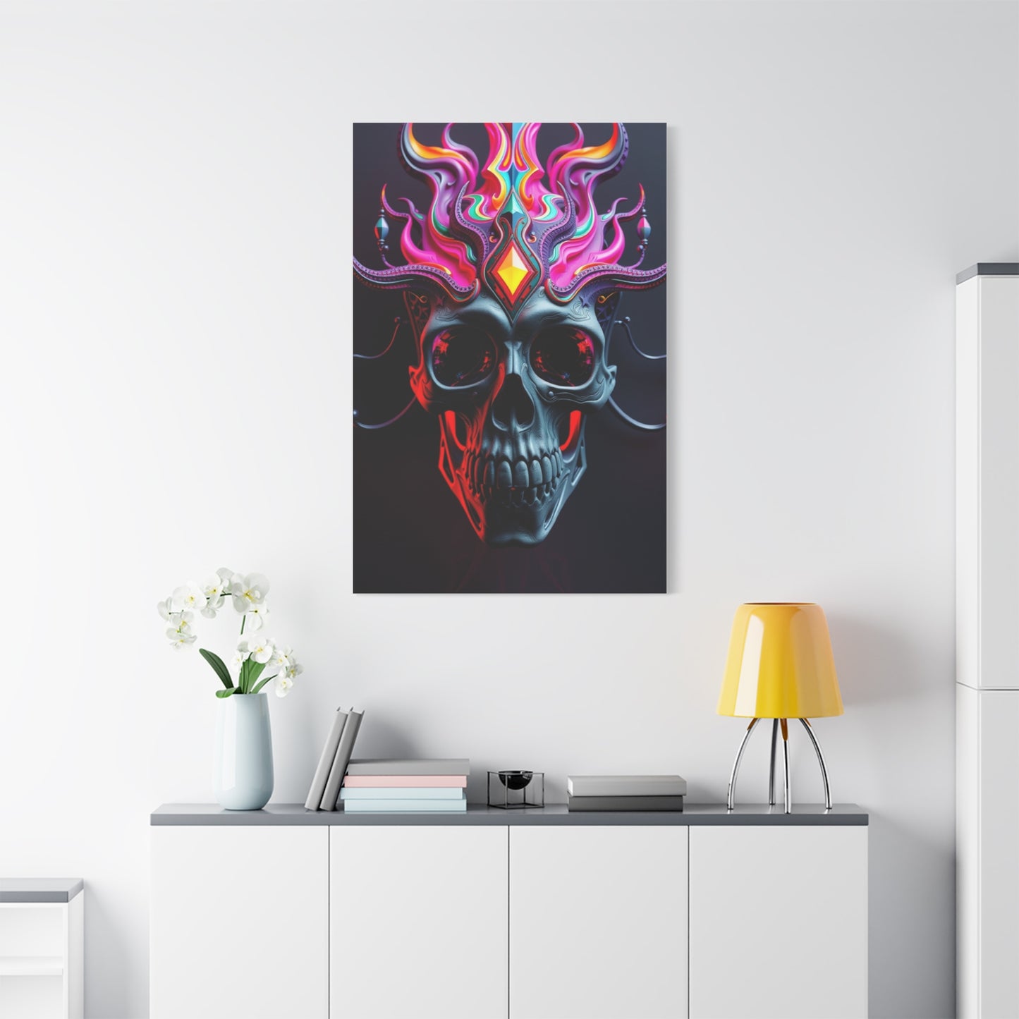 3D Trippy Skull Art By Ali Gulec Art Refined Canvas Wall Art & Canvas Print